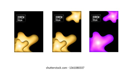 Dynamic colorful poster set with fluid shapes for banner, web, header, page, cover, billboard, brochure, print vector