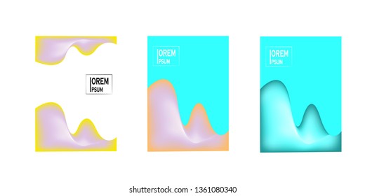 Dynamic colorful poster set with fluid shapes for banner, web, header, page, cover, billboard, brochure, print vector