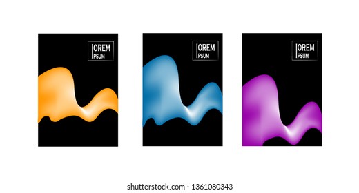 Dynamic colorful poster set with fluid shapes for banner, web, header, page, cover, billboard, brochure, print vector