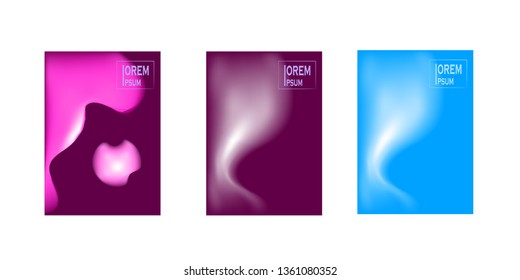 Dynamic colorful poster set with fluid shapes for banner, web, header, page, cover, billboard, brochure, print vector