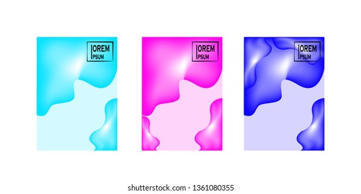 Dynamic colorful poster set with fluid shapes for banner, web, header, page, cover, billboard, brochure, print vector
