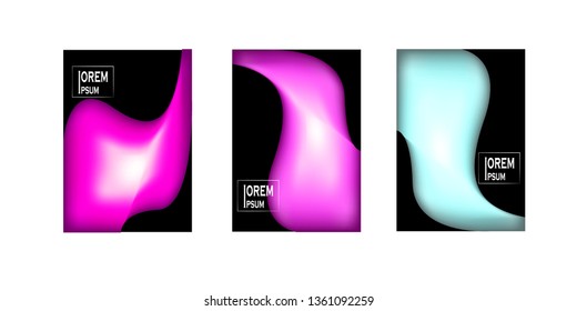Dynamic colorful poster set with fluid shapes for banner, web, header, page, cover, billboard, brochure, print vector