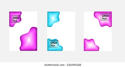 Dynamic colorful poster set with fluid shapes for banner, web, header, page, cover, billboard, brochure, print vector