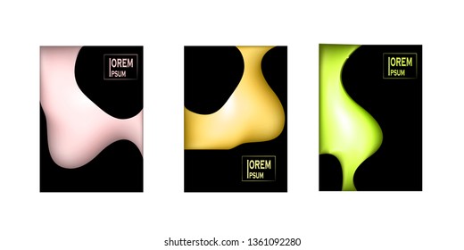 Dynamic colorful poster set with fluid shapes for banner, web, header, page, cover, billboard, brochure, print vector