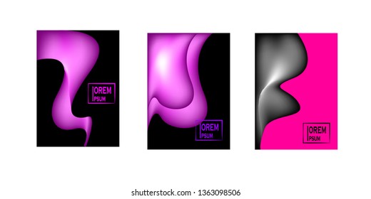 Dynamic colorful poster set with fluid shapes for banner, web, header, page, cover, billboard, brochure, print vector