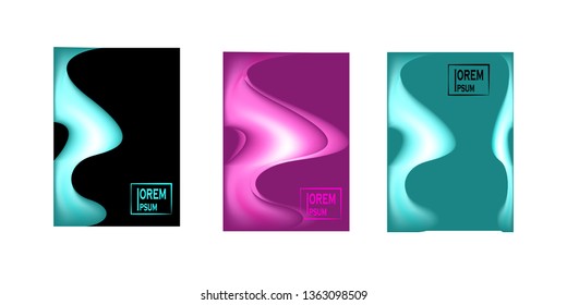 Dynamic colorful poster set with fluid shapes for banner, web, header, page, cover, billboard, brochure, print vector