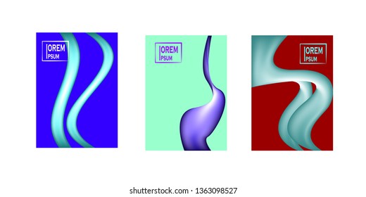 Dynamic colorful poster set with fluid shapes for banner, web, header, page, cover, billboard, brochure, print vector