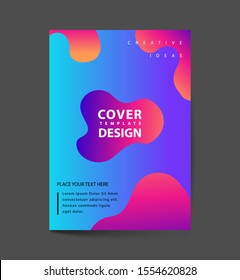 Dynamic colorful poster set with fluid shapes, bright gradients, modern concept. minimal background. ideal for , cover, billboard, brochure, print.