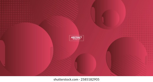 Dynamic colorful red gradient 3D abstract background with circle and line pattern. Red gradient colorful background. Vector Eps10