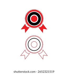 Um design de fita dinâmico e colorido, com linhas em negrito e uma paleta vibrante. Este gráfico versátil é perfeito para adicionar um elemento comemorativo ou decorativo a vários projetos.