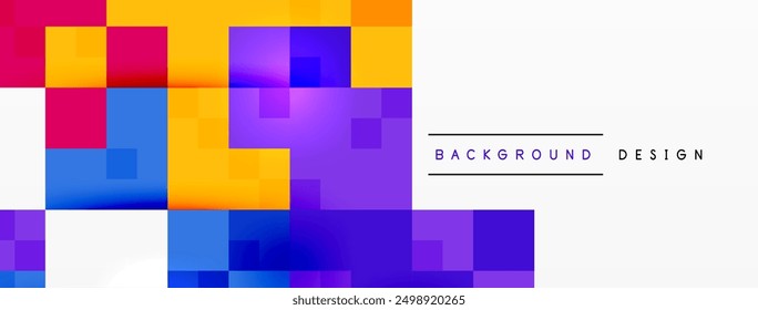 Fondo de cuadrados coloridos dinámicos. Ilustración vectorial para el Fondo de pantalla, Anuncio, fondo, tarjeta, ilustración del libro, landing page