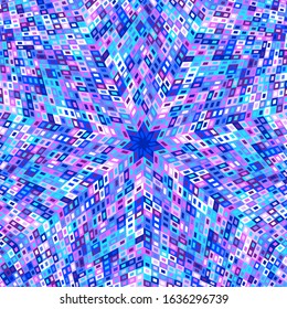 Dynamic colorful tiled pattern background - circular psychedelic hypnotic abstract vector graphic design from geometric shapes