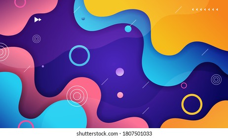 Dynamic colorful wavy background with gradient color. Vector background. Eps 10