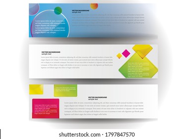 Ilustración dinámica colorida de vectores de banners