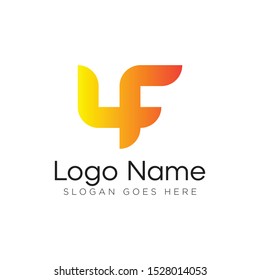 Dynamic and  Colorfull LF Abstract Logo Design Template 