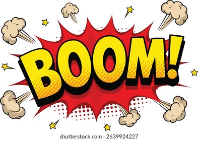 Dynamic Comic Book Boom Explosion Graphic