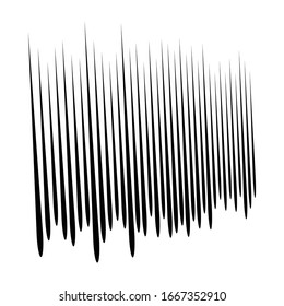 Dynamic comic burst lines. Random vertical straight stripes. Irregular streaks, strips design. Abstract geometric pattern