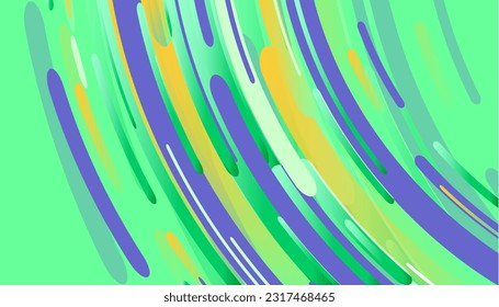 Dynamic composition of colored lines of rounded shapes in a circular rhythm. Minimalistic design. Vector illustration.