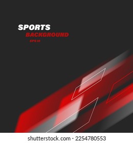 Composición dinámica formas rectangulares diagonales en colores rojos y blancos semitransparentes, esquina de la pantalla, banner deportivo