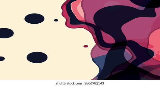 Dynamic composition of flowing, interconnected organic shapes with a rich interplay of dark and light tones, creating a sense of movement and depth.