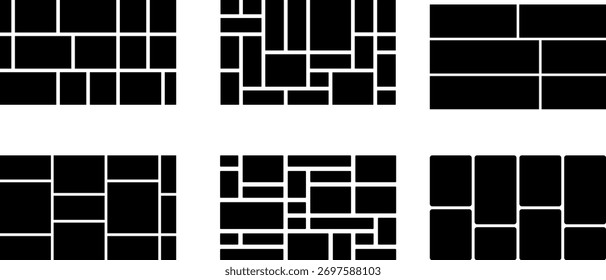 Dynamic composition of rectangles creating a unique layout and design variation