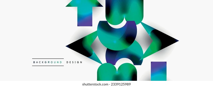 Composición dinámica, formas geométricas brillantes fondo abstracto. Plantilla de negocios de moda para tecno para papel de pared, banner, fondo o aterrizaje