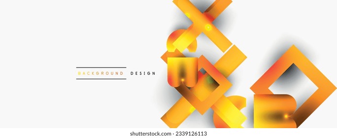 Dynamic composition, shiny geometric shapes abstract background. Trendy techno business template for wallpaper, banner, background or landing