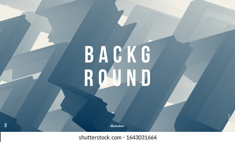 Dynamic composition with trendy liquid fluid 3d shapes. Minimal wallpaper, backdrop, background. Colors name: Prussian blue, Alabaster. Eps10 vector illustration.
