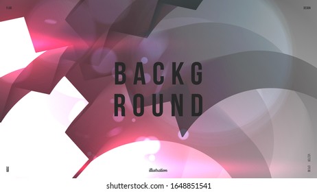 Dynamic composition with trendy liquid fluid 3d shapes. Monochrome, black and white flow shapes and glare, bokeh, sparks. Fluid shape illustration. Eps10 vector.