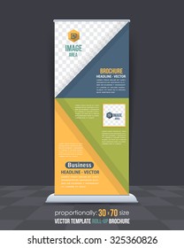 Dynamic Concept Business Theme Roll-Up Banner Design, Advertising Vector Template 