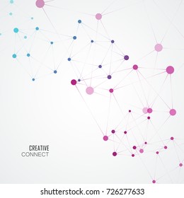 Dynamic concept molecule structure. Abstract technology background.