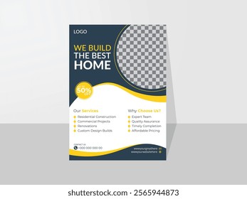 A dynamic construction flyer design for build the best home