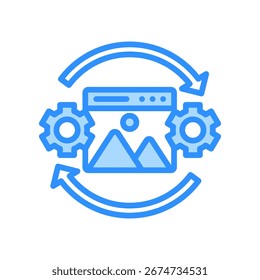 Dynamic Content Icon Blue Color Vector Illustration