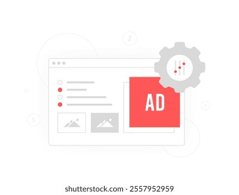 Dynamic Content in Social Media Ads. Automatically adapt ad content in real-time based on user behavior and preferences. Social media ad banners with changing visuals isolated vector Illustration