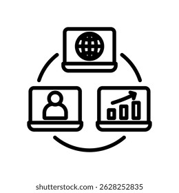 Dynamic Content Vector Lineal Icon On White Background.