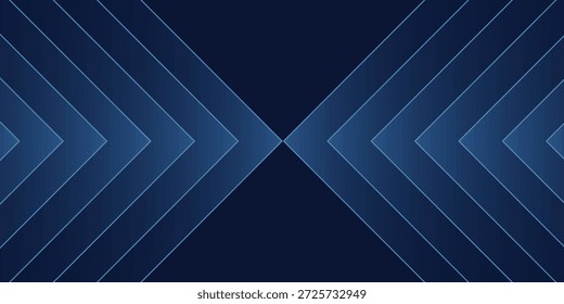 Convergencia dinámica de puntas de flecha azul geométrica para un fondo digital elegante, que destaca la precisión simétrica con una profundidad luminosa y una estética moderna y tecnológica