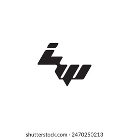 dynamic and cool design WI monogram initial logo letter esport concept