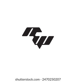 dynamic and cool design WN monogram initial logo letter esport concept