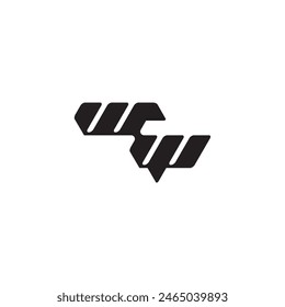 dynamic and cool design WW monogram initial logo letter esport concept