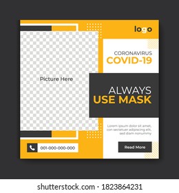 Dynamic coronavirus social media post template design