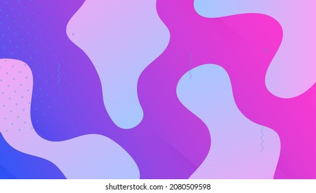 Dynamic Cover. Abstract Element. Digital Design. Blue Bright Banner. Flat Landing Page. Horizontal Page. Neon Colorful Invitation. Wavy Liquid Poster. Lilac Dynamic Cover