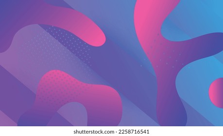 Dynamic Cover. Geometric Element. Blue Bright Flyer. Flat Rainbow Shape. Plastic Frame. Business Template. Gradient Layout. 3d Landing Page. Magenta Dynamic Cover
