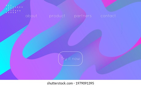 Dynamic Cover. Minimal Element. Bright Paper. 3d Abstract Banner. Cool Landing Page. Fluid Shape. Blue Plastic Flyer. Horizontal Presentation. Magenta Dynamic Cover