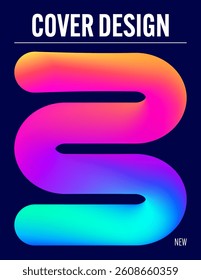 Dynamic cover template with abstract colorful gradient spiral on dark background. For brochures, banners, posters, business cards, social media and more. For web and print. Just add text.