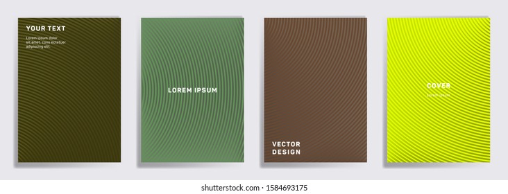 Dynamic covers linear design. Radial semicircle geometric lines patterns. Geometric poster, flyer, banner vector backgrounds. Line shapes patterns, header elements. Cover page templates.