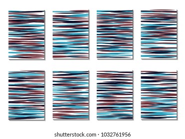 Dynamic Covers. Set of Abstract Vertical Backgrounds. Colorful Poster Design made with Clipping Mask. Editable Minimal Striped Backgrounds. Chaotic Grid of Colorful Stripes
