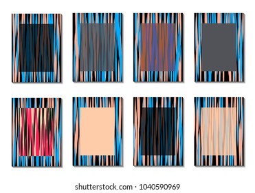 Dynamic Covers. Set of Abstract Vertical Backgrounds. Colorful Poster Design made with Clipping Mask. Editable Minimal Striped Backgrounds. Chaotic Grid of Colorful Stripes