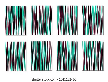 Dynamic Covers. Set of Abstract Vertical Backgrounds. Colorful Poster Design made with Clipping Mask. Editable Minimal Striped Backgrounds. Chaotic Grid of Colorful Stripes