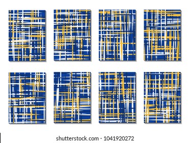 Dynamic Covers. Set of Abstract Vertical Backgrounds. Colorful Poster Design made with Clipping Mask. Editable Minimal Striped Backgrounds. Chaotic Grid of Colorful Stripes