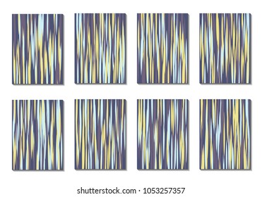 Dynamic Covers. Set of Abstract Vertical Backgrounds. Colorful Poster Design made with Clipping Mask. Editable Minimal Striped Backgrounds. Chaotic Grid of Colorful Stripes